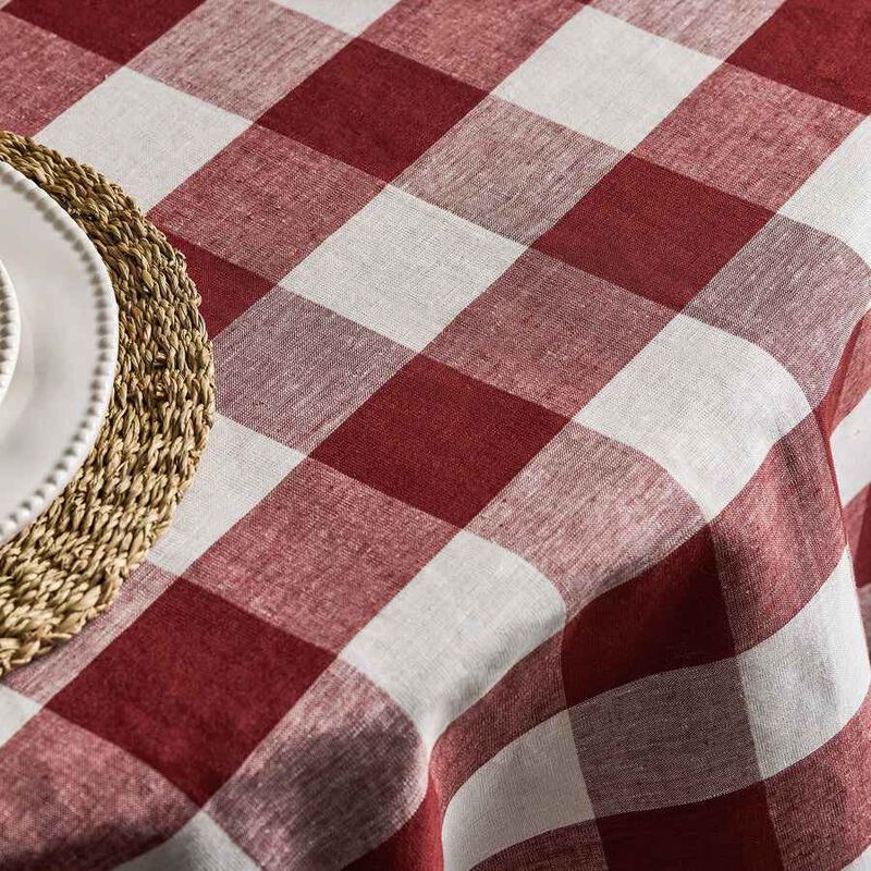 Sophie Allport Rustic Red Gingham Tablecloth Round image number 1